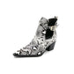 Serpentinite Pointed Toe Buckle Straps Block Chunky Heel Short Boots for Women