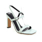 Ladies Solid Color Square Toe Hollow Out Stiletto High Heel Sandals