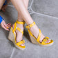 Ladies Strap Buckle Woven Wedge Heel Platform Sandals