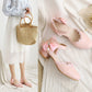 Ladies Lolita Lace Round Toe Pearls Ankle Strap Block Heel Low Heels Sandals