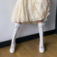 Ladies Pu Leather Mesh Lace Up Block Heel Platform Knee High Boots