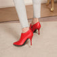 Pointed Toe Side Zippers Stiletto Heel Ankle Boots for Women