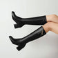 Side Zippers Pendants Block Chunky Heel Knee High Boots for Women