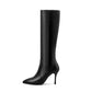Pointed Toe Side Zippers Stiletto Heel Tall Boots for Women