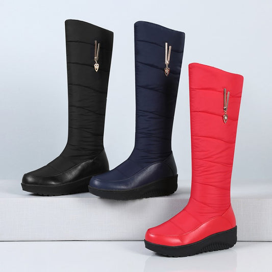 Ladies Wedge Heels Down Tall Boots for Winter