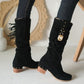Ladies Rhinestore Tassel Knee High Boots