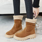 Stitching Back Tied Flat Platform Short Boots for Women