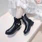 Pu Leather Round Toe Ruffles Pearls Bow Tie Short Boots for Women