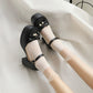 Ladies Lolita Round Toe Hollow Out Ankle Strap Block Heel Low Heels Sandals