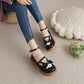 Ladies Lolita Round Toe Butterfly Knot Ankle Strap Platform Flats Shoes