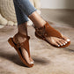 Ladies Solid Color Flip Flops Hollow Out Rivets Flat Sandals