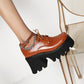 Ladies Square Toe Glossy Strap Metal Chains Platform High Heels Shoes