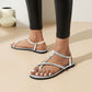 Ladies Bling Bling Round Toe Rhinestone Flat Sandals