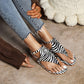 Ladies Snake Zebra Printed Flat Flip Flops Sandals