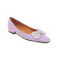 Ladies Candy Color Square Toe Rhinestone Butterfly Knot Slip on Flats Shoes