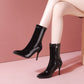 Pointed Toe Side Zippers Stiletto Heel Mid Calf Boots for Women