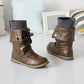 Ladies Pu Leather Stitching Patchwork Lace Up Flat Short Boots