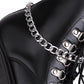 Ladies Pu Leather Metal Chains Lace Up Belts Platform Short Boots