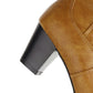 Ladies Suede Stitching Patchwork Belts Buckles Chunky Heel Knee High Boots