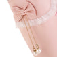 Lace Bow Tie Pearls Tied Straps Block Chunky Heel Knee-High Boots for Women