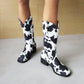 Ladies Printed Block Heel Cowboy Mid Calf Boots