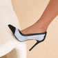 Ladies Bicolor Pointed Toe Stiletto Heel High Heels Pumps
