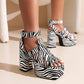Ladies Roman Style Ankle Strap Thick Sole Block Heel Platform Sandals