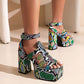 Ladies Roman Style Ankle Strap Thick Sole Block Heel Platform Sandals