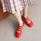 Ladies Pumps Pu Leather Round Toe Lace Up Puppy Heel Chunky Heels Shoes