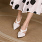 Ladies Pointed Toe Hollow Out Medium Clear Heel Sandals