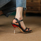 Ladies Square Toe Ankle Strap Stiletto High Heel Sandals