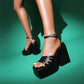 Ladies Ankle Strap Thick Sole High Heel Platform Sandals