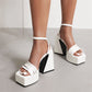 Ladies Ankle Strap Thick Sole High Heel Platform Sandals
