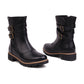 Buckle Straps Side Zippers Ankle Boots for Women
