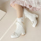 Lace Tied Straps Bow Tie Block Chunky Heel Mid-Calf Boots for Women