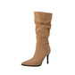 Pointed Toe Slouch Stiletto Heel Knee-High Boots for Women
