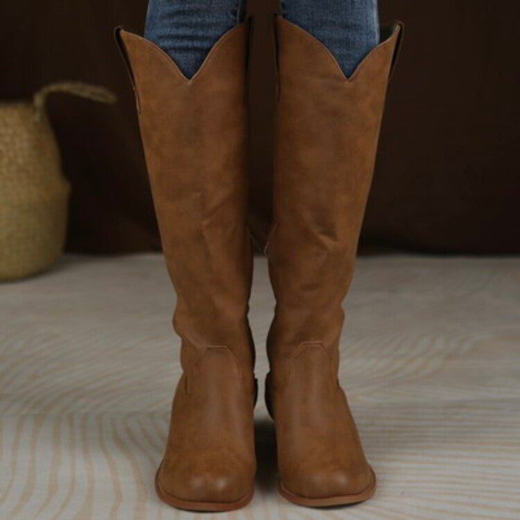 Round Toe Cowboy Knight Boots for Women