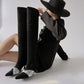 Pointed Toe Glitter Bowtie Stiletto Heel Over-the-Knee Boots for Women