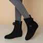 Booties Bows Side Zippers Inside Heighten Short Boots for Women