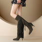 Pointed Toe Tassel Stiletto Heel Knee-High Boots for Women