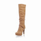 Rhinestone Pendants Stiletto Heel Platform Knee-High Boots for Women