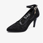 Ladies Pointed Toe Ankle Strap High Heeled Thin Heels Pumps
