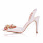 Women Rhinestone Pointed Toe Slingbacks Stiletto Heel Wedding Sandals