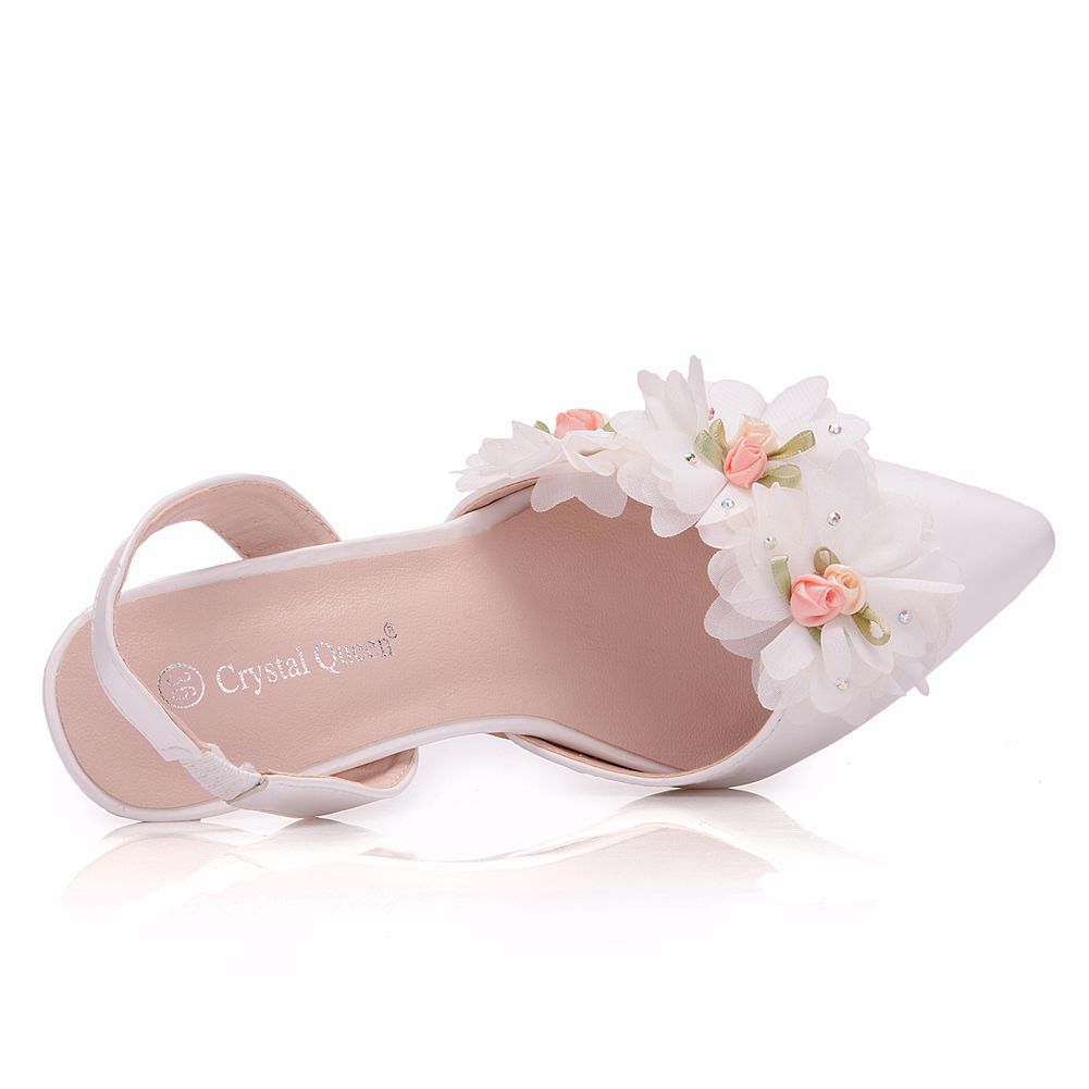 Women Pointed Toe Slingbacks Flora Stiletto Heel Wedding Sandals
