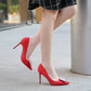Ladies Pointed Toe Square Buckles Shallow Stiletto Heel Pumps