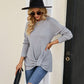 Ladies Sweaters Kniting Round Collar Pullover Plain Knot