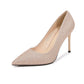 Ladies Sequins Pointed Toe Shallow Stiletto Heel Pumps