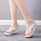 Women Plus Size Platform Wedge Heel Flip Flops