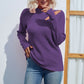 Ladies Sweaters Kniting High Collar Pullover Plain Off Shoulder