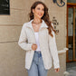 Cardigans Kniting Plain Turnover Collar Zippers Long Sleeves for Women